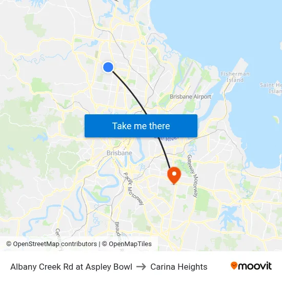 Albany Creek Rd at Aspley Bowl to Carina Heights map