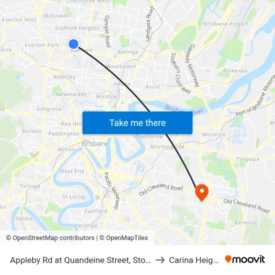 Appleby Rd at Quandeine Street, Stop 34 to Carina Heights map