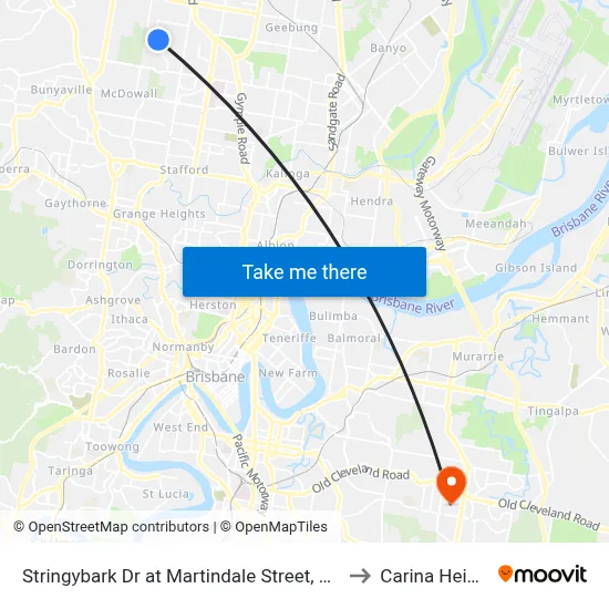 Stringybark Dr at Martindale Street, Stop 47 to Carina Heights map