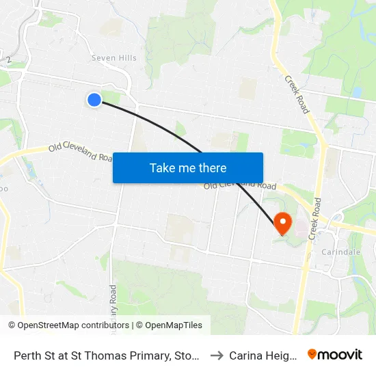 Perth St at St Thomas Primary, Stop 31 to Carina Heights map