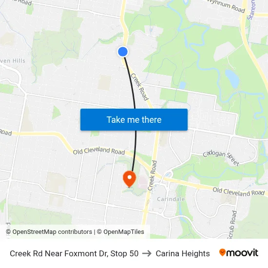 Creek Rd Near Foxmont Dr, Stop 50 to Carina Heights map