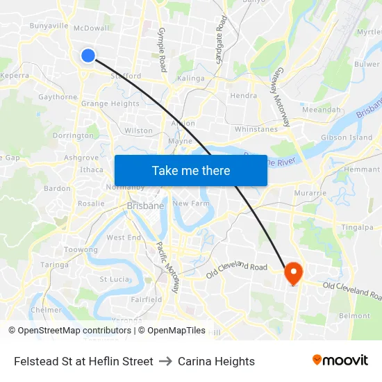 Felstead St at Heflin Street to Carina Heights map