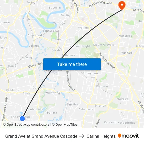 Grand Ave at Grand Avenue Cascade to Carina Heights map