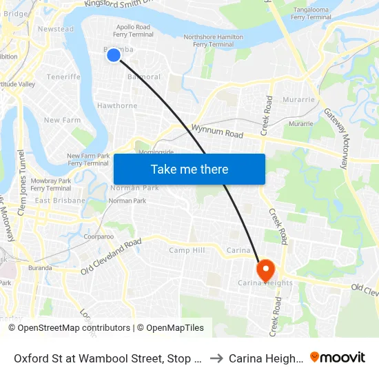 Oxford St at Wambool Street, Stop 31 to Carina Heights map