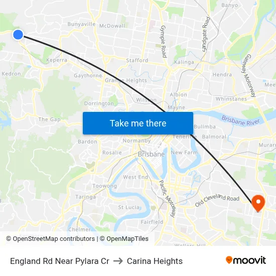 England Rd Near Pylara Cr to Carina Heights map
