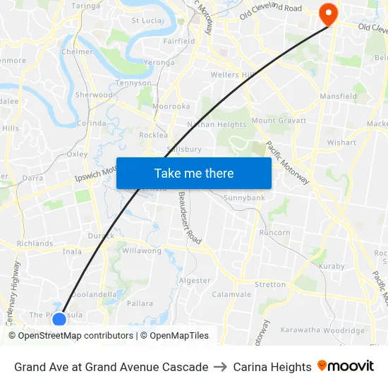 Grand Ave at Grand Avenue Cascade to Carina Heights map