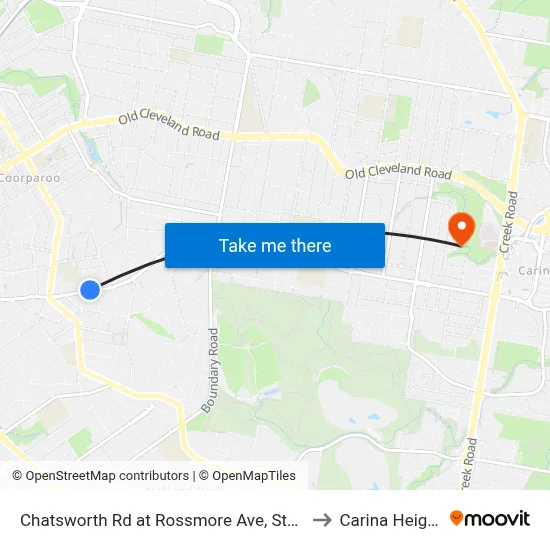 Chatsworth Rd at Rossmore Ave, Stop 32 to Carina Heights map