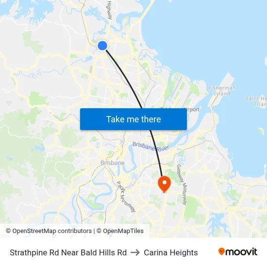 Strathpine Rd Near Bald Hills Rd to Carina Heights map