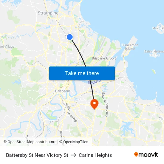 Battersby St Near Victory St to Carina Heights map