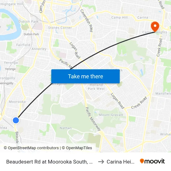Beaudesert Rd at Moorooka South, Stop 38 to Carina Heights map