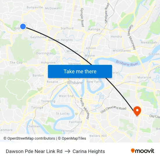 Dawson Pde Near Link Rd to Carina Heights map