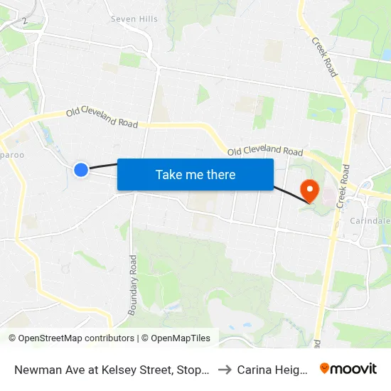 Newman Ave at Kelsey Street, Stop 35 to Carina Heights map