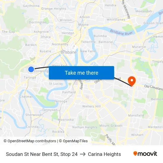Soudan St Near Bent St, Stop 24 to Carina Heights map