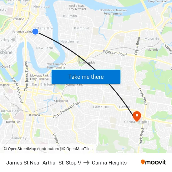 James St Near Arthur St, Stop 9 to Carina Heights map