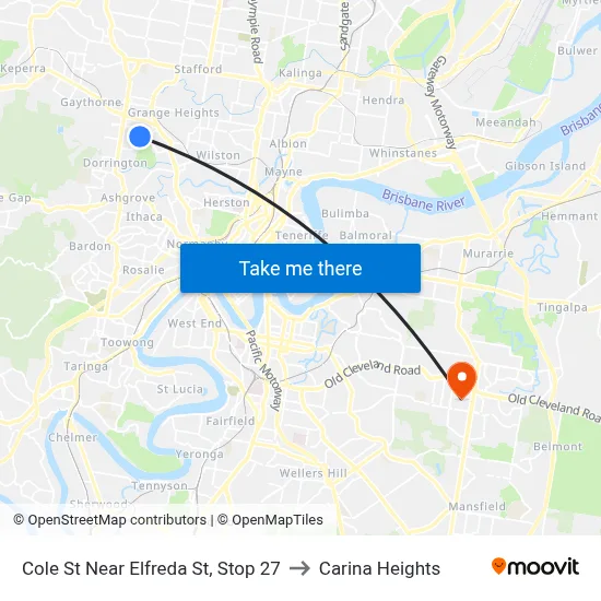 Cole St Near Elfreda St, Stop 27 to Carina Heights map