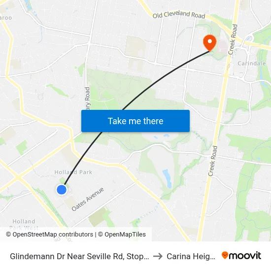 Glindemann Dr Near Seville Rd, Stop 47b to Carina Heights map