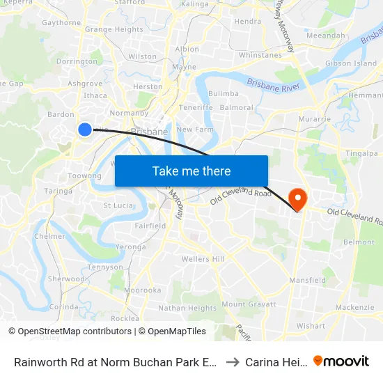 Rainworth Rd at Norm Buchan Park East, Stop 12 to Carina Heights map