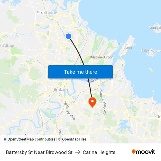 Battersby St Near Birdwood St to Carina Heights map