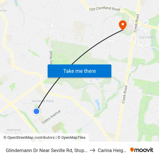 Glindemann Dr Near Seville Rd, Stop 47b to Carina Heights map