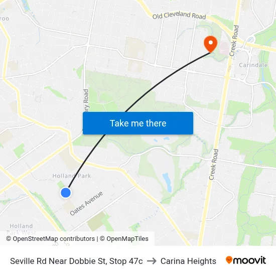 Seville Rd Near Dobbie St, Stop 47c to Carina Heights map
