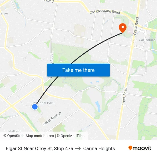 Elgar St Near Olroy St, Stop 47a to Carina Heights map