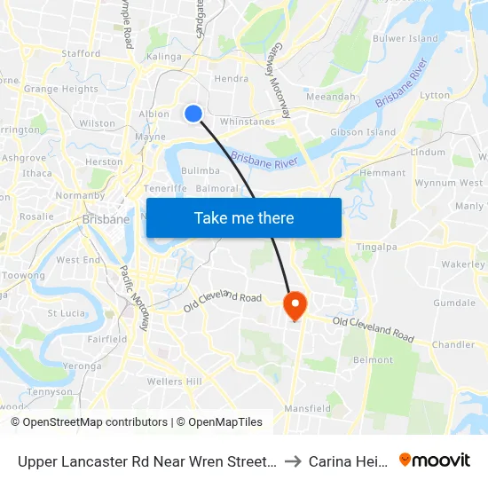 Upper Lancaster Rd Near Wren Street, Stop 25 to Carina Heights map
