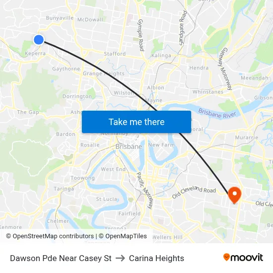 Dawson Pde Near Casey St to Carina Heights map