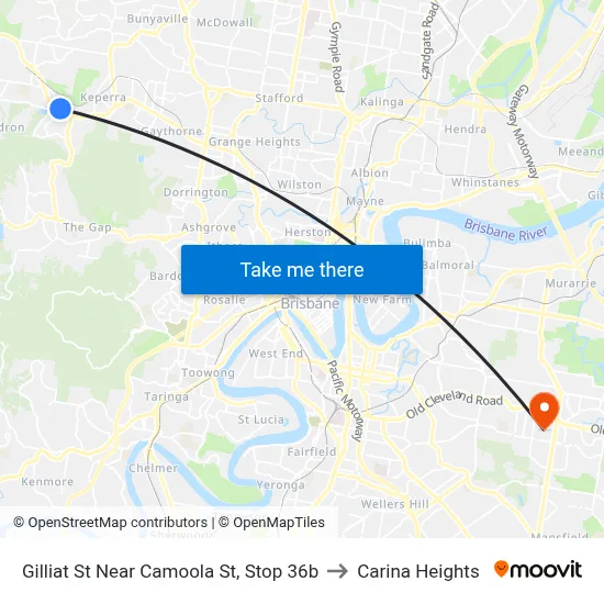 Gilliat St Near Camoola St, Stop 36b to Carina Heights map