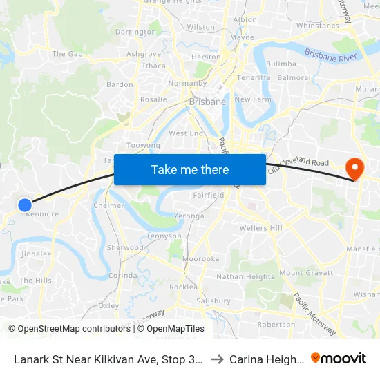 Lanark St Near Kilkivan Ave, Stop 39a to Carina Heights map