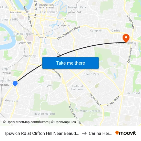 Ipswich Rd at Clifton Hill Near Beaudesert Rd to Carina Heights map