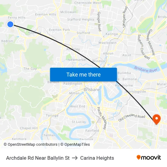 Archdale Rd Near Ballylin St to Carina Heights map