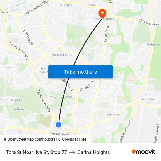 Tora St Near Ilya St, Stop 77 to Carina Heights map