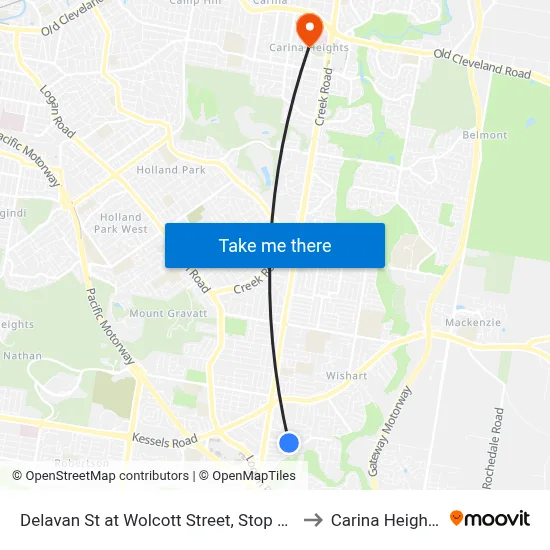 Delavan St at Wolcott Street, Stop 86 to Carina Heights map