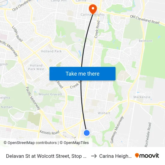 Delavan St at Wolcott Street, Stop 86 to Carina Heights map