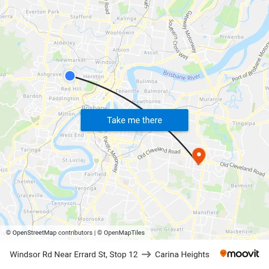 Windsor Rd Near Errard St, Stop 12 to Carina Heights map
