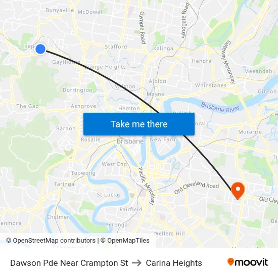 Dawson Pde Near Crampton St to Carina Heights map