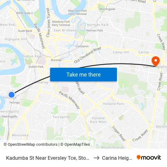 Kadumba St Near Eversley Tce, Stop 23 to Carina Heights map