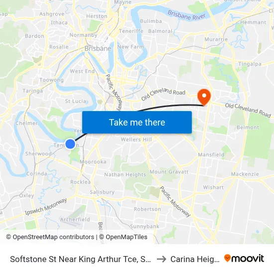 Softstone St Near King Arthur Tce, Stop 38 to Carina Heights map