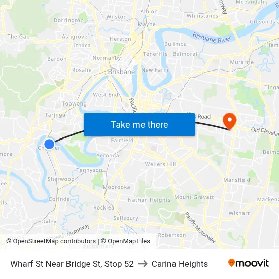 Wharf St Near Bridge St, Stop 52 to Carina Heights map