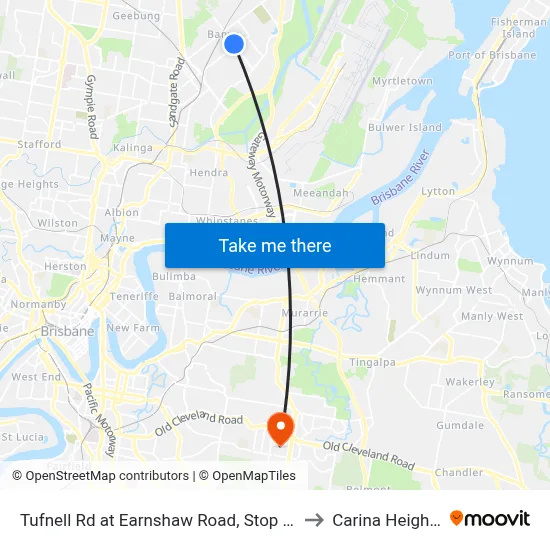 Tufnell Rd at Earnshaw Road, Stop 27 to Carina Heights map