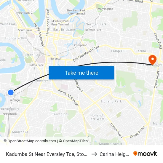 Kadumba St Near Eversley Tce, Stop 23 to Carina Heights map