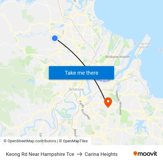 Keong Rd Near Hampshire Tce to Carina Heights map
