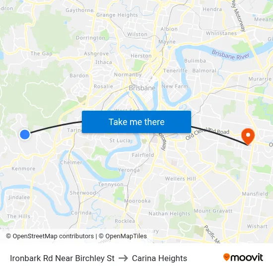Ironbark Rd Near Birchley St to Carina Heights map