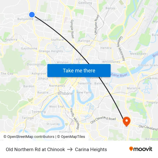 Old Northern Rd at Chinook to Carina Heights map