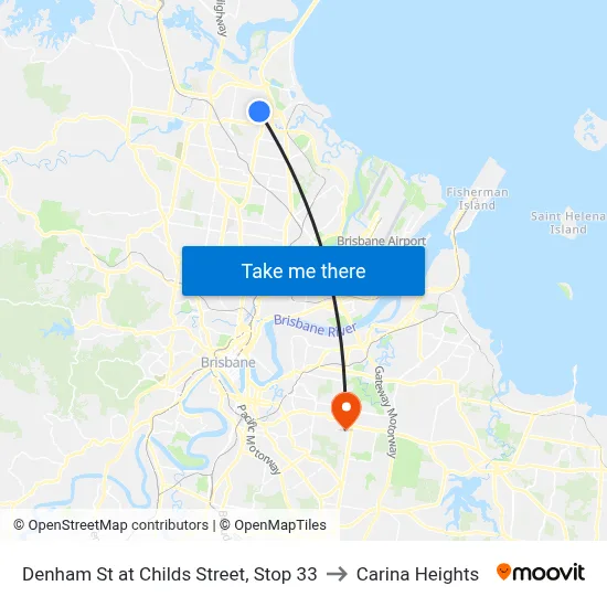 Denham St at Childs Street, Stop 33 to Carina Heights map