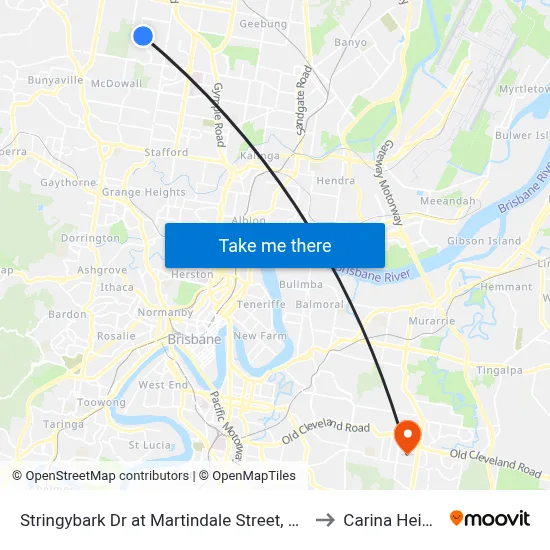 Stringybark Dr at Martindale Street, Stop 47 to Carina Heights map