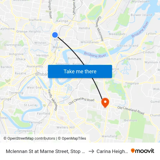 Mclennan St at Marne Street, Stop 17 to Carina Heights map