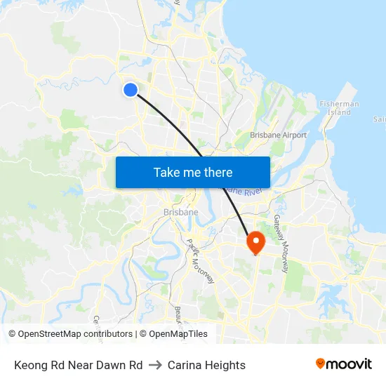 Keong Rd Near Dawn Rd to Carina Heights map
