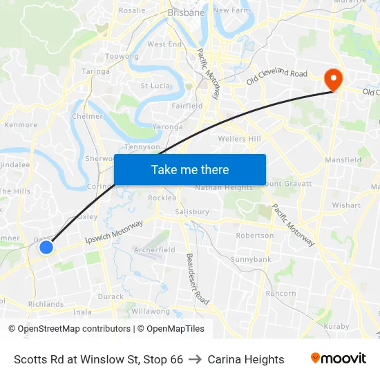 Scotts Rd at Winslow St, Stop 66 to Carina Heights map