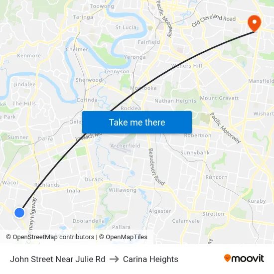 John Street Near Julie Rd to Carina Heights map